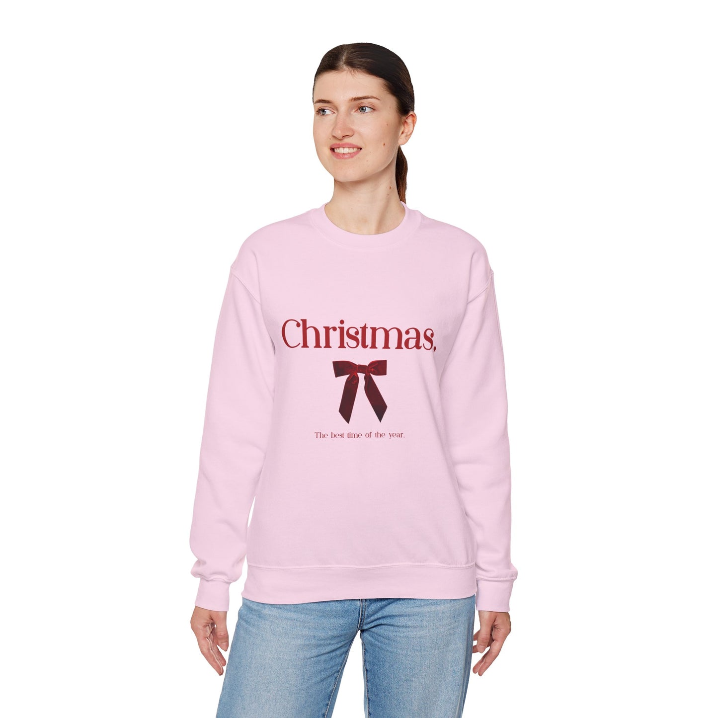 Christmas Red Ribbon Holiday Pullover