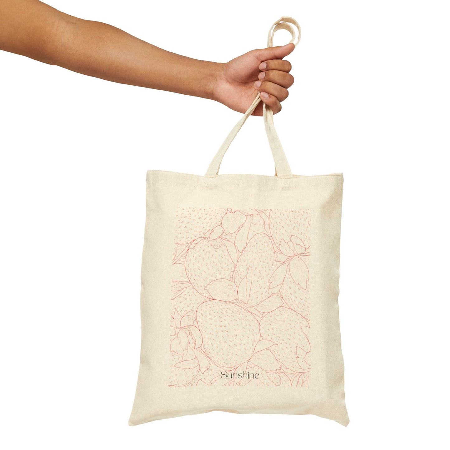Bolsa de lona de algodón con diseño vintage de fresas