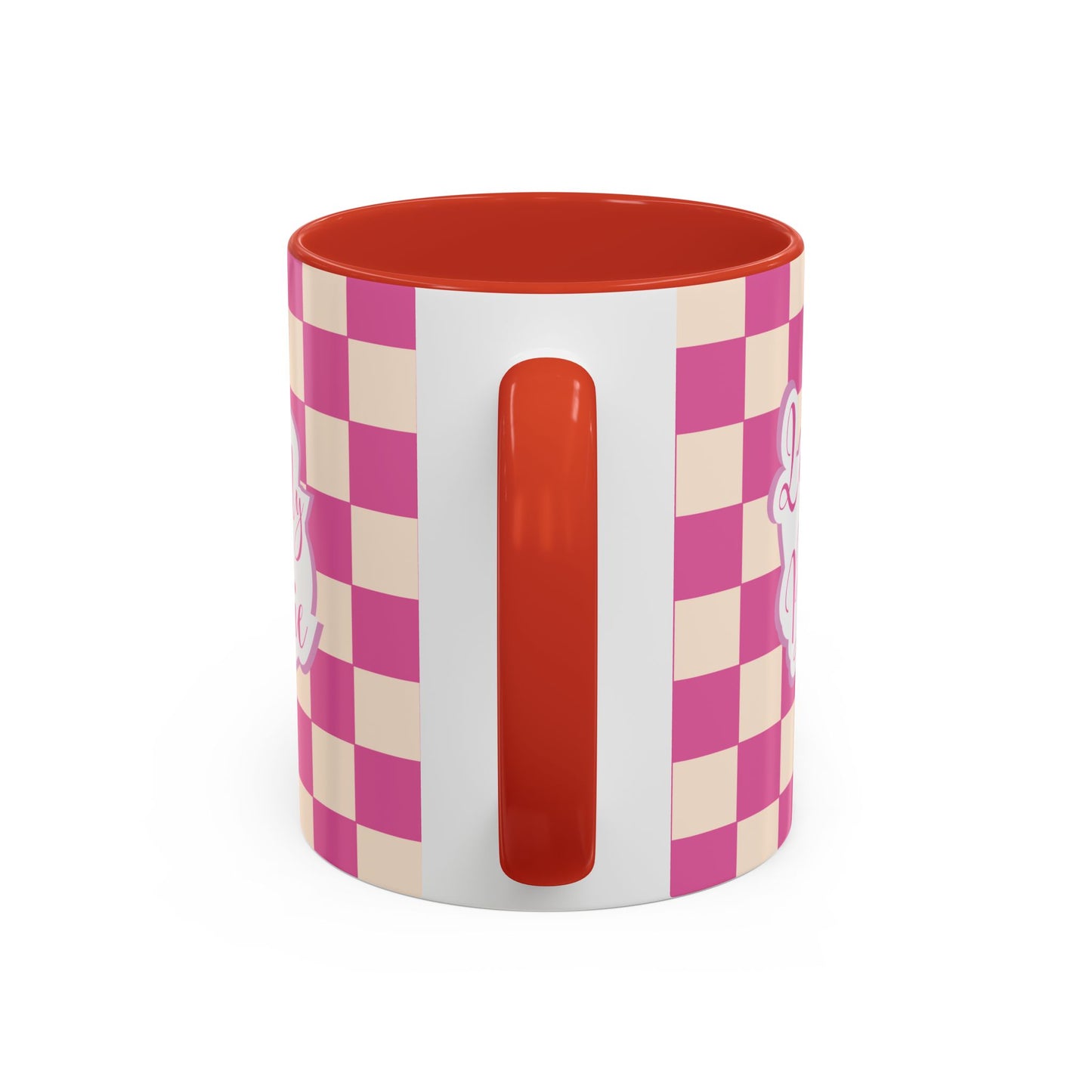 Taza de café con detalles a cuadros "Love My Bestie"