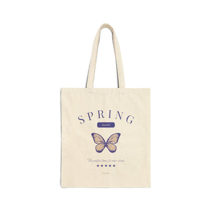 Bolso de mano de lona con mariposas de primavera 