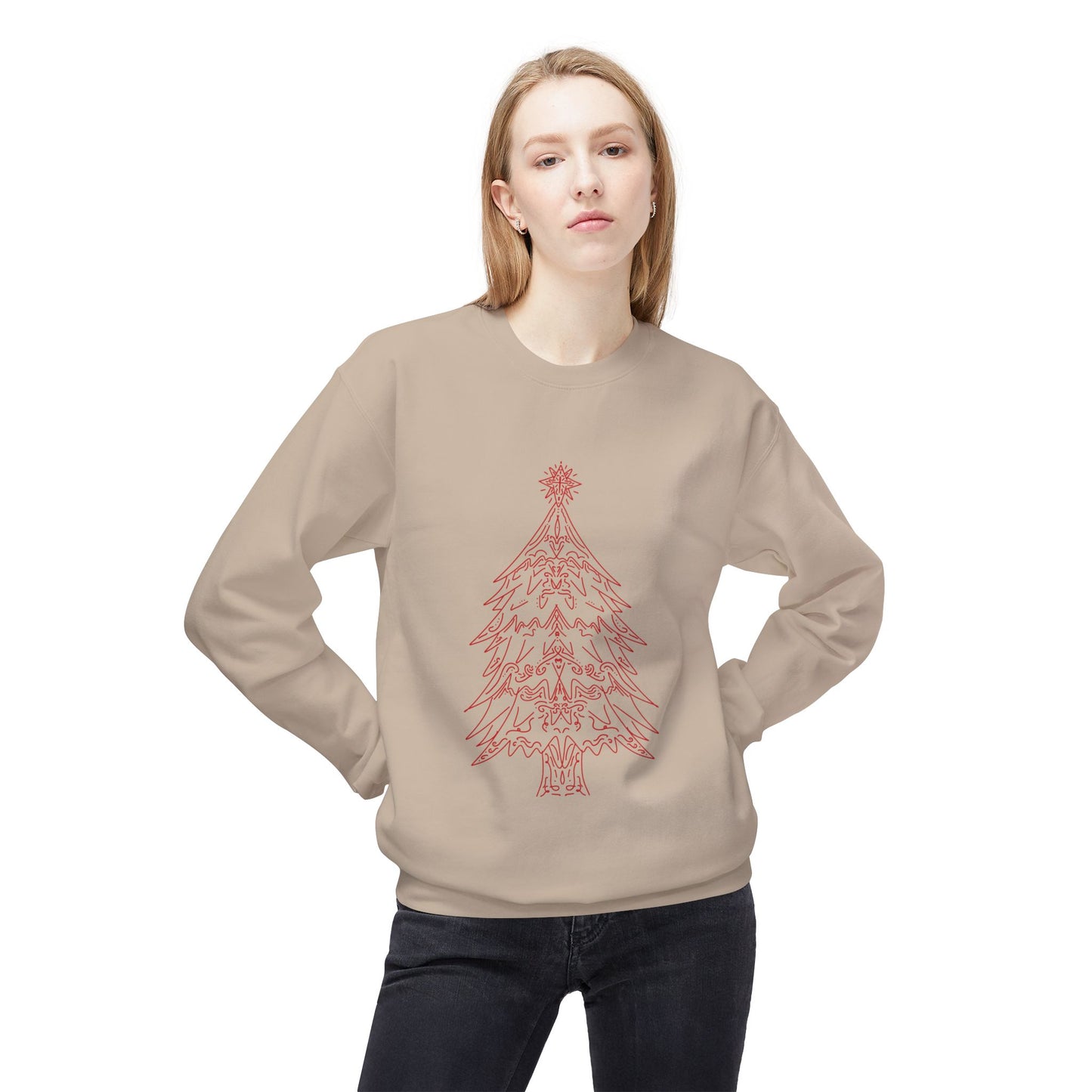 Christmas Tree Fleece Crewneck Sweatshirt