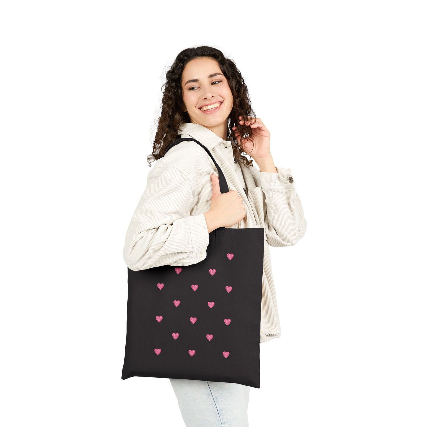 Pink Heart Pattern Valentine  Gift Tote