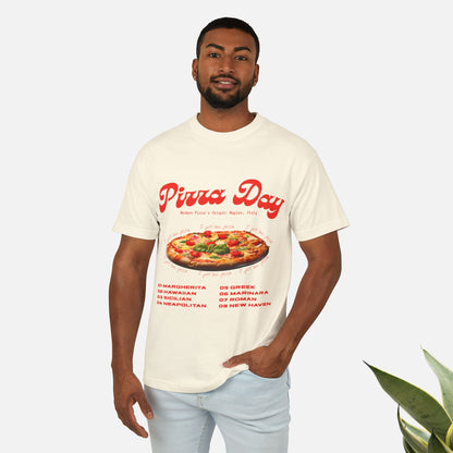 Camiseta unisex de algodón estilo retro para el día de la pizza 