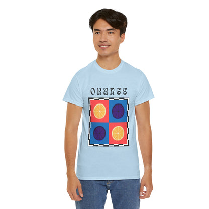 Camiseta de ajedrez naranja, edición frutas 