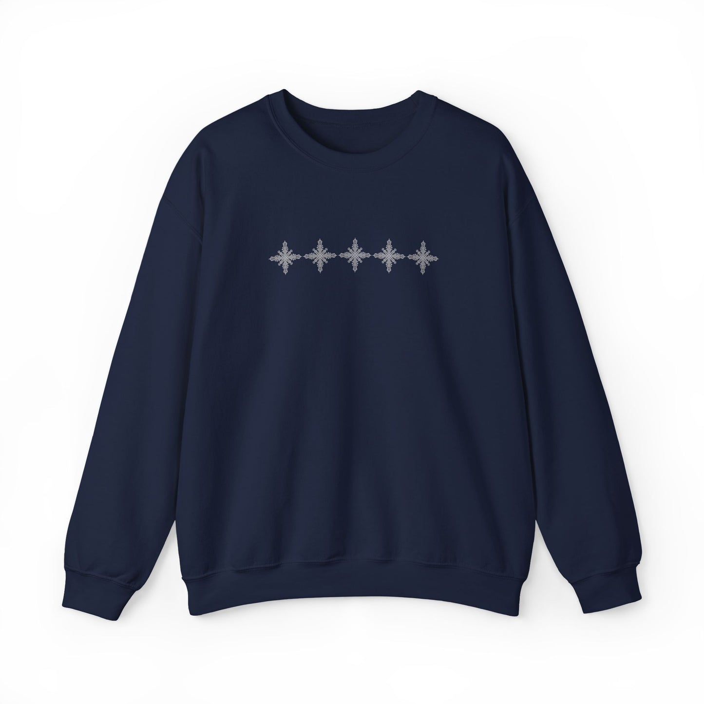 Sudadera de cuello redondo con diseño de copo de nieve