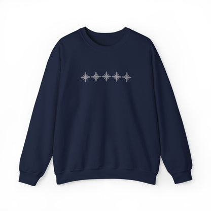 Sudadera de cuello redondo con diseño de copo de nieve