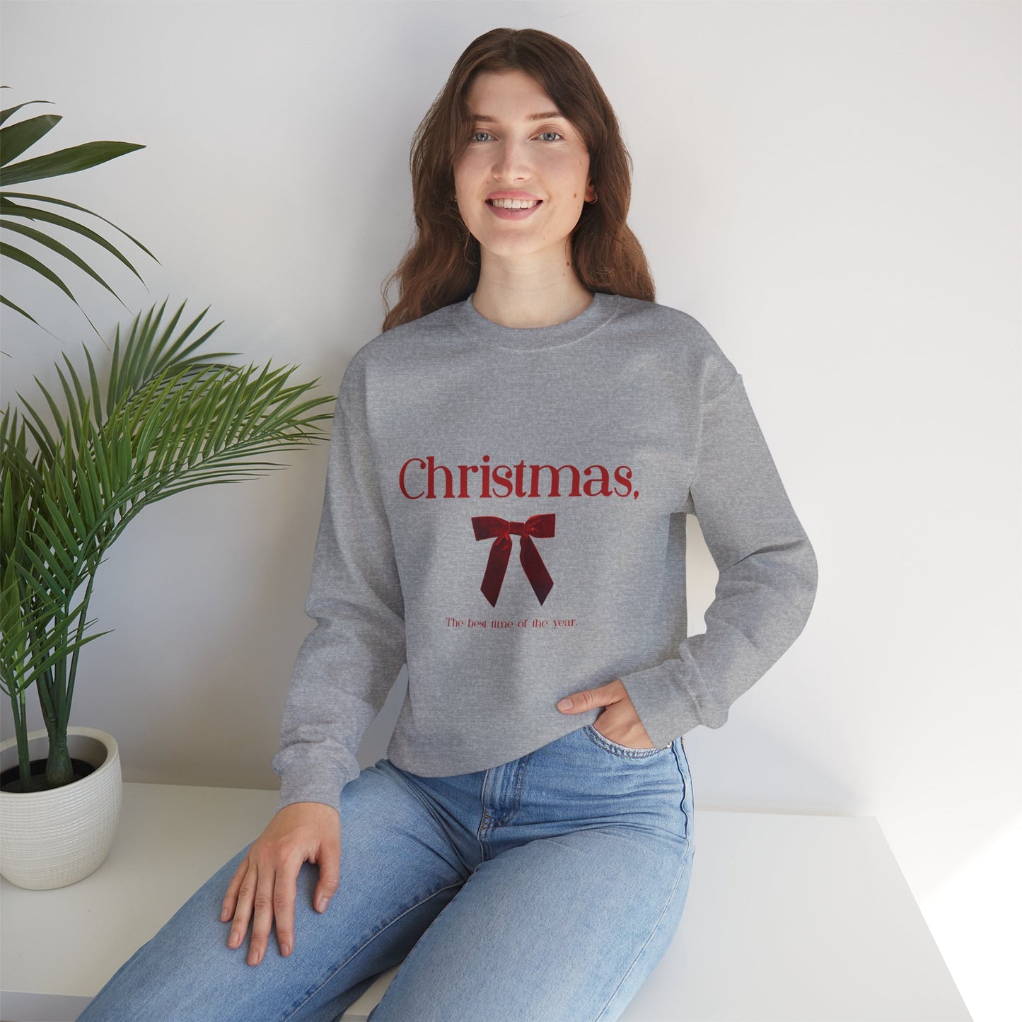 Christmas Red Ribbon Holiday Pullover